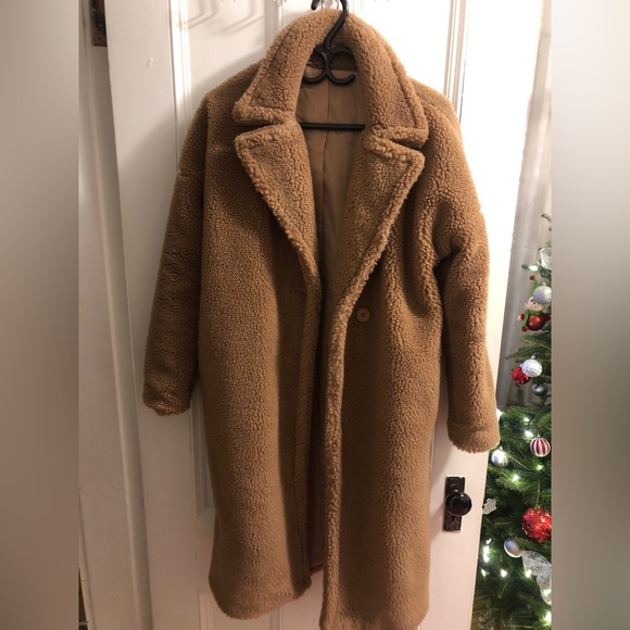 Missguided Jackets & Blazers - Teddy long coat brown jacket